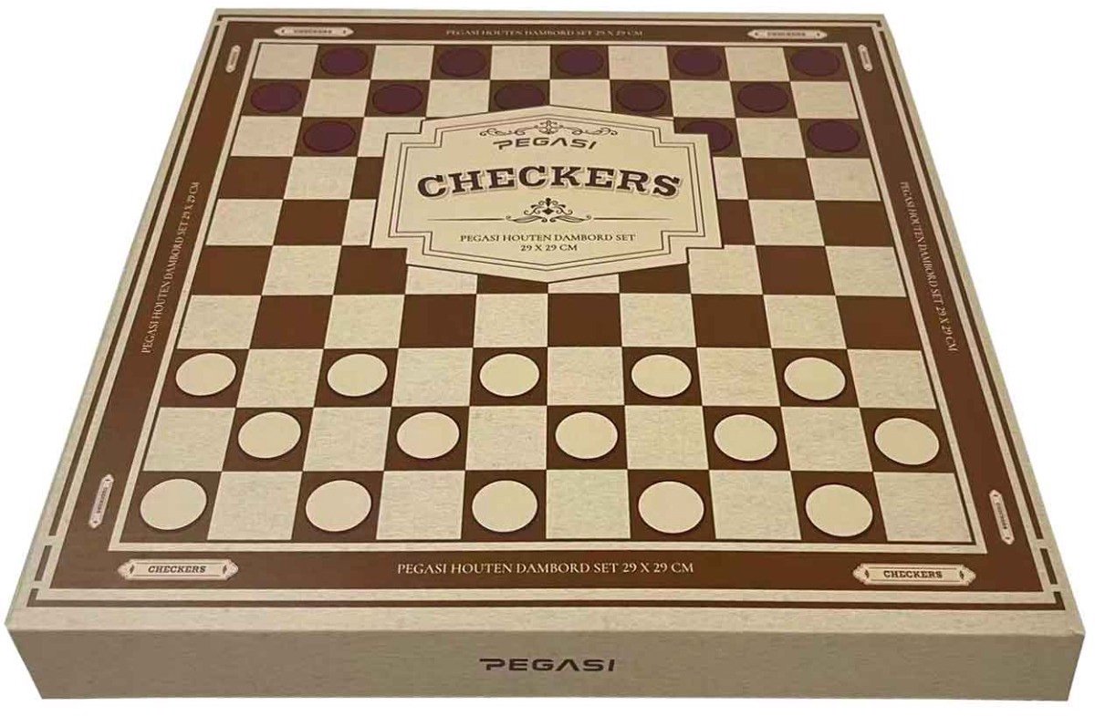 Houten Damset – Dambord 29×29 cm – Massief Hout – Klassiek Bordspel
