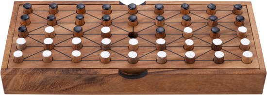 Fanorona – Houten Strategiespel – Klassiek 2-Spelers Bordspel – Tactisch Denkspel – Traditieel Afrikaanse Spel – Engelhart