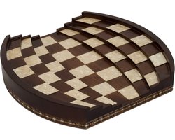 Handgemaakte Houten 3D schaakbord - Metalen Schaakstukken - Schaakspel - Schaakset - Schaken - Chess