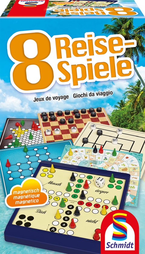 Schmidt® - Bordspel - Reisspelletjes - 8 Spellen - Spellenverzameling - Geschikt voor Kinderen vanaf 6 jaar - 1-4 spelers