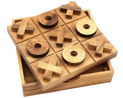 Boter Kaas Eieren – Handgemaakt Houten Tactisch Spel voor 2 Spelers | Klassiek Strategiespel | Cadeau Kinderen & Gezin | Uit de Oude Doos