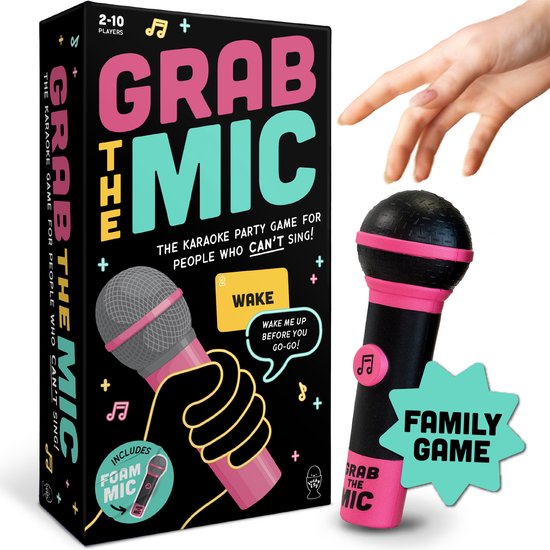 Grab The Mic - Karaoke Partyspel - Muziekspel voor 2-10 Spelers - Bekend van TikTok - Originele Engelstalige versie