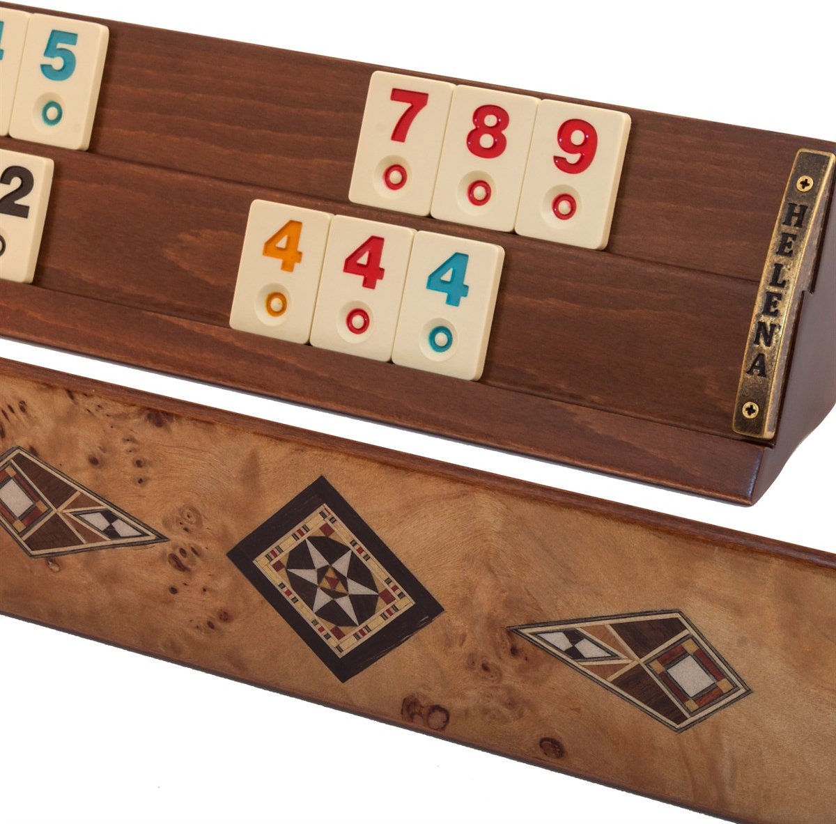 Luxe uitgave — Handgemaakte rummy speelset - Inclusief tas - Rummi - Bordspel - Okey Takimi - Okey - 100% Hout