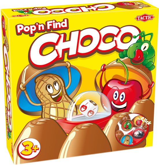Tactic Choco - Kinderspel - Geheugenspel met Chocolaatjes - Pop-O-Matic Dobbelsteen - Verzamel de Meeste Chocolaatjes - Familiespel voor Jonge Kinderen - 2 tot 4 Spelers - Vanaf 3 Jaar