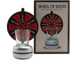 Wheel of shots-Drankspel met een Shotglas en een Draairad - Feestje -Cadeau-Eigen spelregels-Simpel