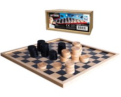 Clown Games Damspel - dambord met 40 damstenen - hout - voor jong en oud - Dammen