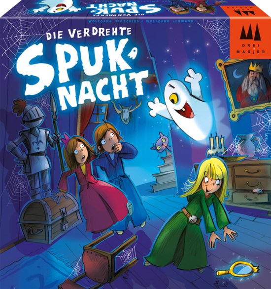 Drei Magier® - Drie Magiers Spellen - Die verdrehte Spuknacht (De Verdraaide Spooknacht) - Coöperatief kinderspel met 3D-spookkasteel - vanaf 5 jaar - 1-4 spelers