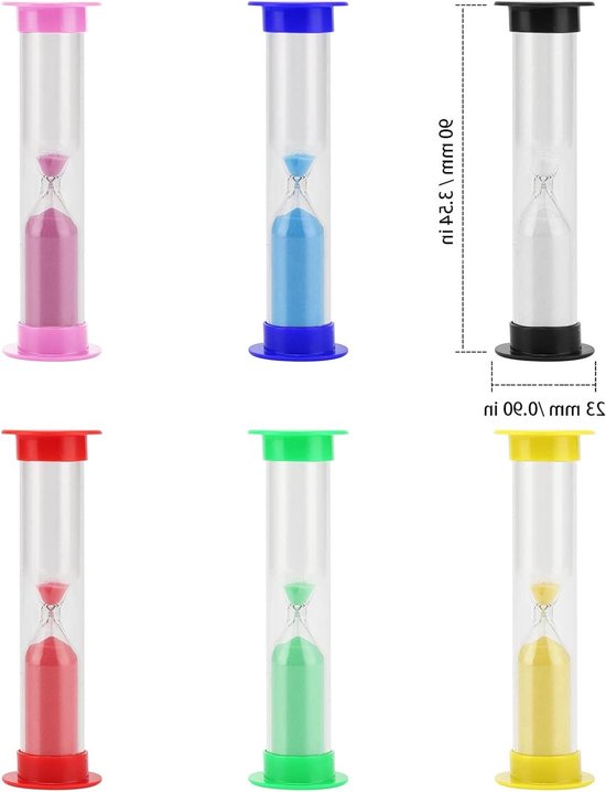Set van 12 Kleurrijke Zandlopers, Plastic Uurglazen Timers voor 30 seconden tot 10 minuten, Ideaal voor Spellen en Tijdbeheer