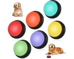 Hondentraining Knoppen met Opnamefunctie - 30 Seconden Geluidsopname voor Honden - Leuk Spel voor Hond of Kat (6 Stuks)