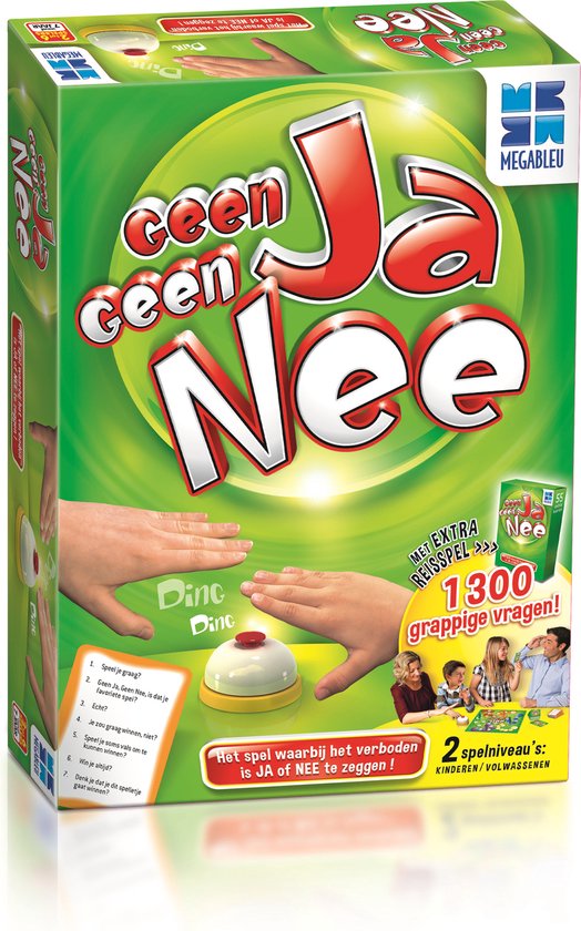 Megableu Geen Ja Geen Nee - Grappig Familiespel met Ringende Bel - Gezelschapsspel voor Kinderen - 2-6 Spelers - Inclusief Reisspel